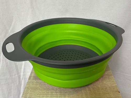 Collapsible Round Silicone Colander Set of 3, BPA-Free Nesting Kitchen