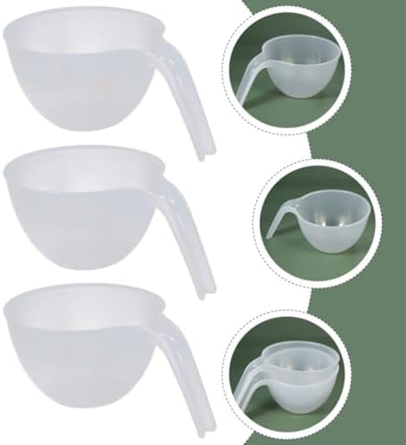 Plastic Mixing Bowls White 3 Piece Stackable with Handle