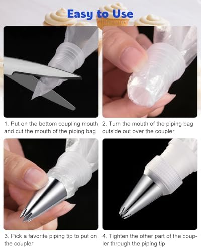 176PCS Piping Bags and Tips Set,Cake Decorating Frosting Pastry Kit