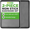 NutriChef 2-Piece XL Mega Cookie Sheet Baking Pans Set - 22" x 16"