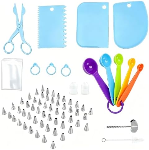120PCs Piping Bags and Tips Set, Cake Decorating Kit for Beginner &