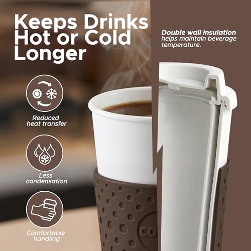 Copco 16oz Acadia Travel Mug, Set of 3 - Spill-Resistant (Brown)