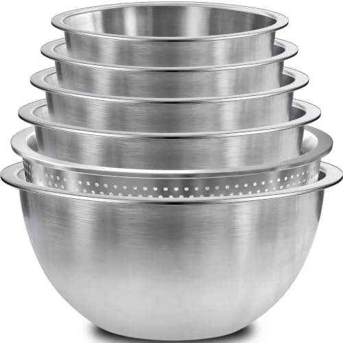 Stainless Steel Mixing Bowls with Colander Set, Home & Kitchen Essentials