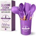 12-Piece Purple Kitchen Accessories Set with Holder