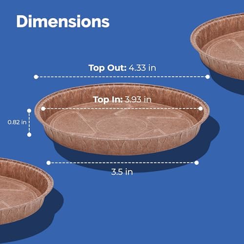 Round Paper Pie Molds – 4-Inch Disposable Baking Pans – 50 Silicone