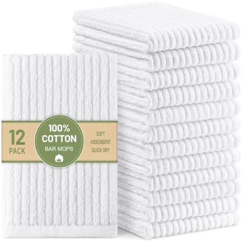 Homaxy 100% Cotton Kitchen Dish Cloths 12 Pack, 12"x12" Dish Rags