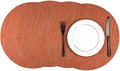 WAZAIGUR Round Placemats Set of 4, Vinyl Place Mats, 15inch, Orange
