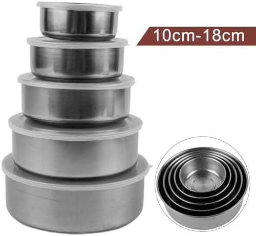 5 Pcs Stainless Steel Containers with Lids, Stackable Food Container