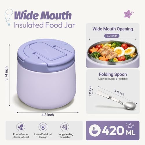 Itslife Soup Thermo for Hot Food Kids 14oz Lunch Containers with