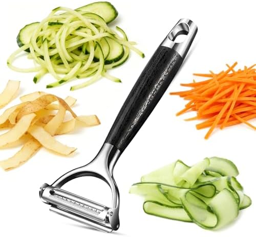 2-in-1 Julienne & Vegetable Peeler, Dual Blade for Zucchini, Potato
