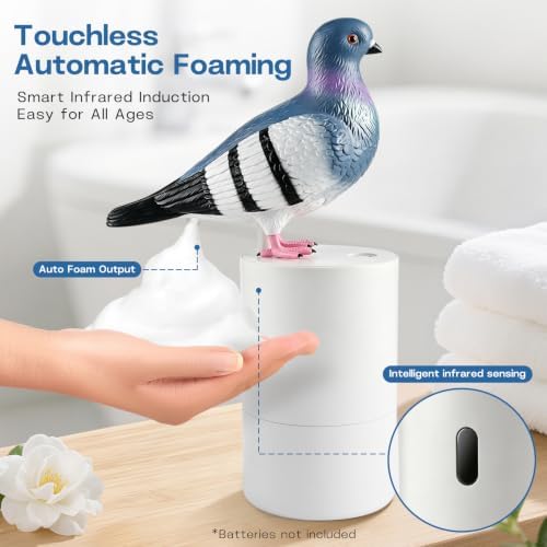 Cute Pigeon Touchless Foam Soap Dispenser for Bathroom Kitchen