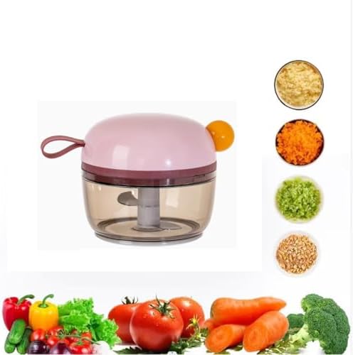 Portable Hand Pull String Garlic Mincer Onion Cutter, Plastics, Manual