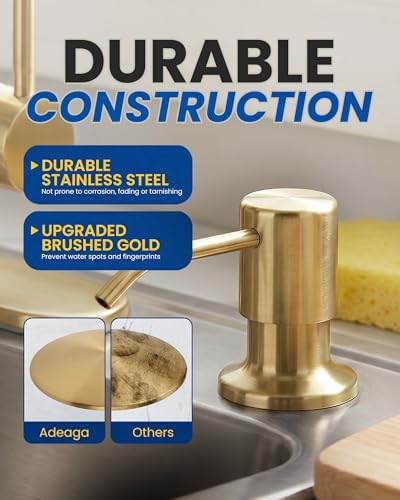 Kitchen Sink Soap Dispenser, Stainless Steel, 17Oz Bottle