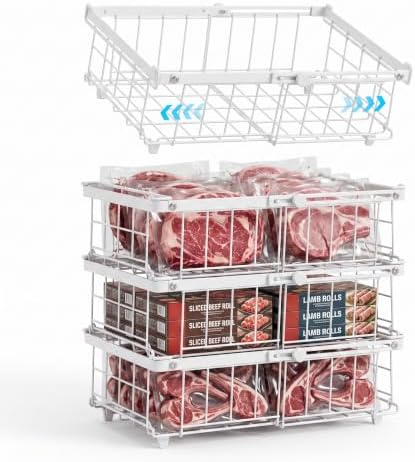 Freezer Organizer Bins, 4-Pack for Deep Freezers