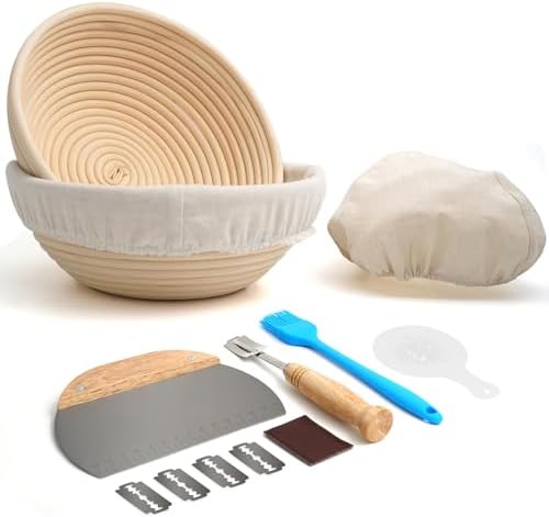 Bread Proofing Basket Set of 2,9 Inch Round Sourdough Bread Baskets