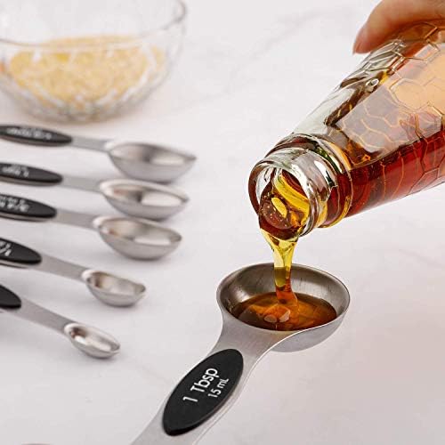 Magnetic Measuring Spoons Sets of 9 Stainless Steel Dual Sided