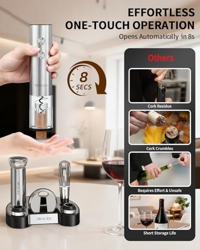 CIRCLE JOY Electric Wine Bottle Opener Set Stainless Steel