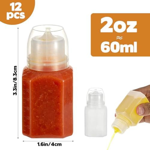 12 Pcs 2oz Salad Dressing Container to Go, Leak Proof Condiment