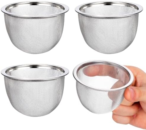 IMIKEYA 4Pcs Stainless Steel Tea Strainer Mesh Filters for Teapot