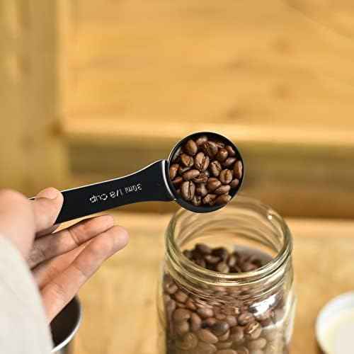 16 Pcs Stainless Steel Measuring Cups & Spoons Set, Black