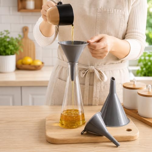 Kitchen Funnels for Kitchen Use Filling Bottles with Clean Brush, Set