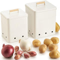 Potato and Onion Storage Container Set, Metal Bins