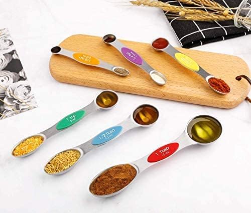 Magnetic Measuring Spoons Set Stainless Steel Dual Sided Measuring
