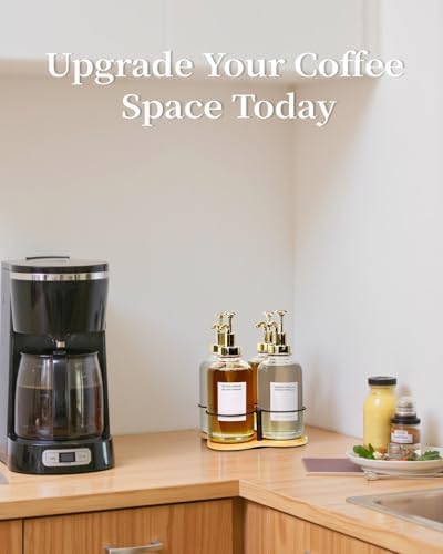 Rotating Coffee Syrup Organizer, 16.9oz Syrup Bottle Holder