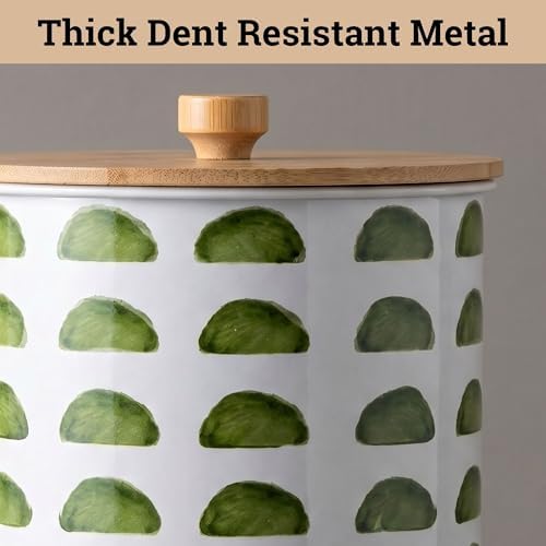 Kitchen Canisters for Countertop Set of 4, Patterned Iron w/ Airtight