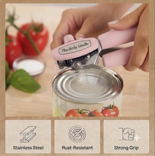 Heavy Duty Stainless Steel Can Opener Manual with Bottle Opener - Rust