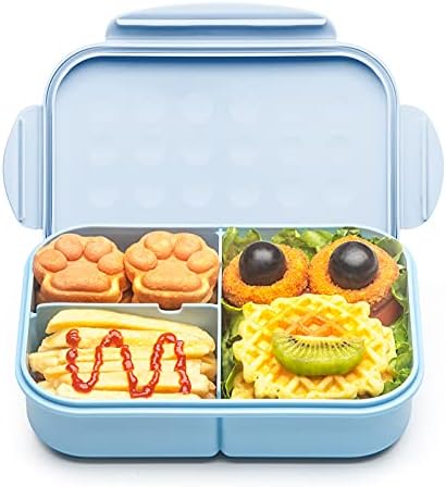 MISS BIG® Kids Bento Lunch Box, 1150ml 3 Compartments, Blue