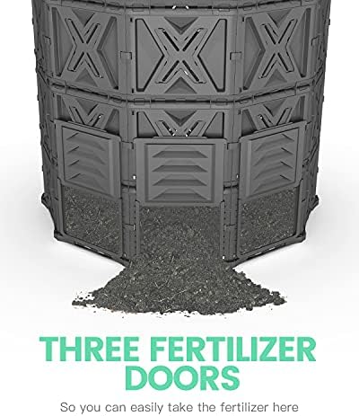 190 Gallon Outdoor Modular Compost Bin with Aeration Vents