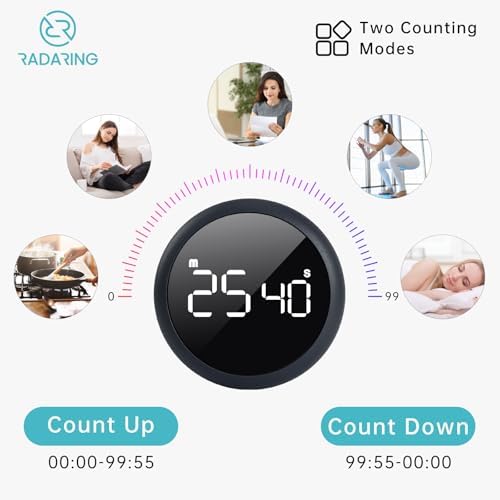 Stell Gray Quick Que Visual Kitchen Timer, Steel Gray