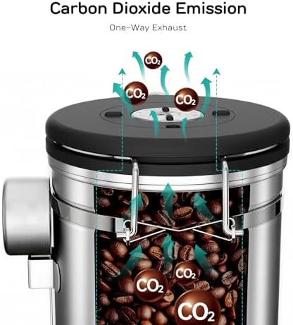 Coffee Gator Coffee Canister, 16oz, Stainless Steel