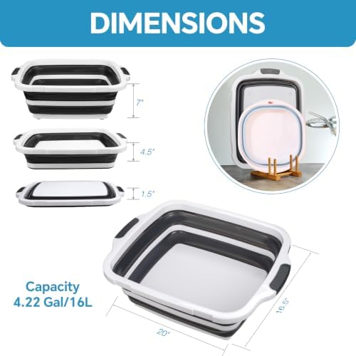 XL Collapsible BBQ Prep Tub with Lid, Portable Meat Marinating