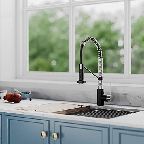 KRAUS KPF-1610SFSMB Pull-Down Kitchen Faucet, Matte Black