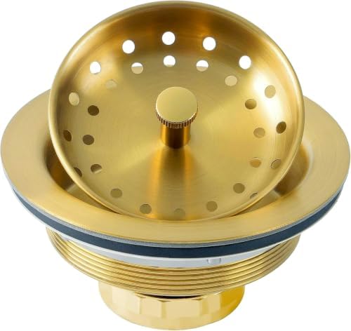 LQS Kitchen Sink Drain Assembly, 3-1/2 Inches, Gold