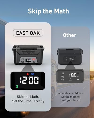 EAST OAK 5.5-Cup Cordless Heated Lunch Box