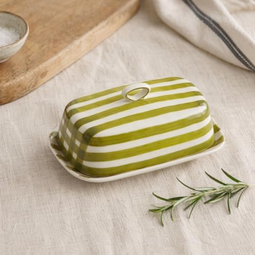 Ceramic Butter Dish with Lid, Kitchen Countertop Large Butter Holder