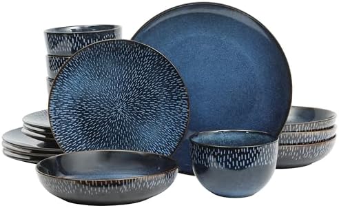 Gibson Elite Matisse 16-Piece Dinnerware Set – Double Bowl Reactive