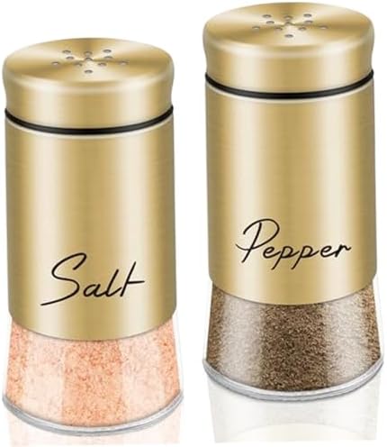 Salt Shaker, Salt and Pepper Shakers Set 150ml Glass Salt and Pepper