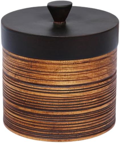 Wooden Tea Storage Tin with Lid for Home Pantry Organization