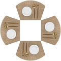 SHACOS Wedge Shape Placemats Set of 4 Woven Vinyl Placemat for Round