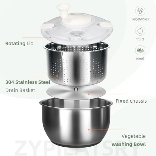 6L Stainless Steel Salad Rotator