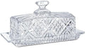 8" Crystal Covered Butter Dish for Countertop, Glass Butter Dish with