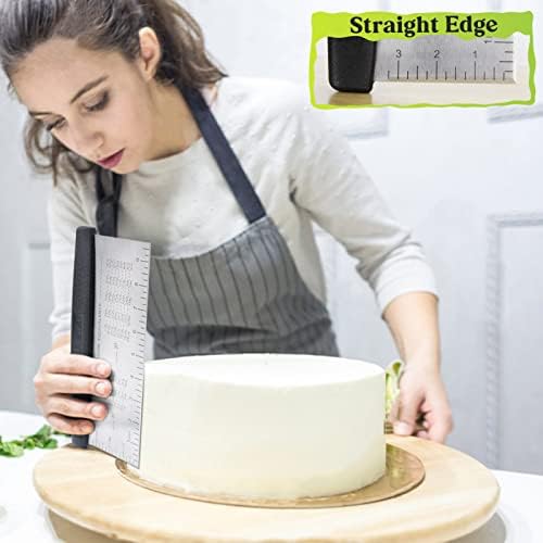 HULISEN 10-Inch Bench Scraper, Stainless Steel Dough Cutter
