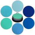 Ocean Felt Coasters Set of 6, Round Absorbent Drink Coasters, Non-Slip