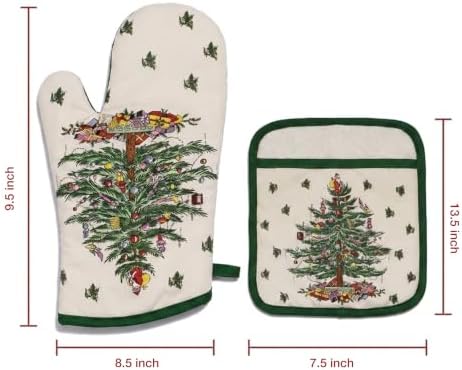 Spode Holiday Oven Mitt and Pot Holder Set, 2 Piece
