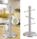 DreamsEden Metal Mug Holder Tree 6 Mugs - Coffee Cup Storage Rack with