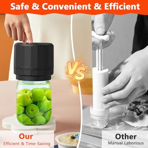YiaPie Electric Mason Jar Vacuum Sealer Kit, Black